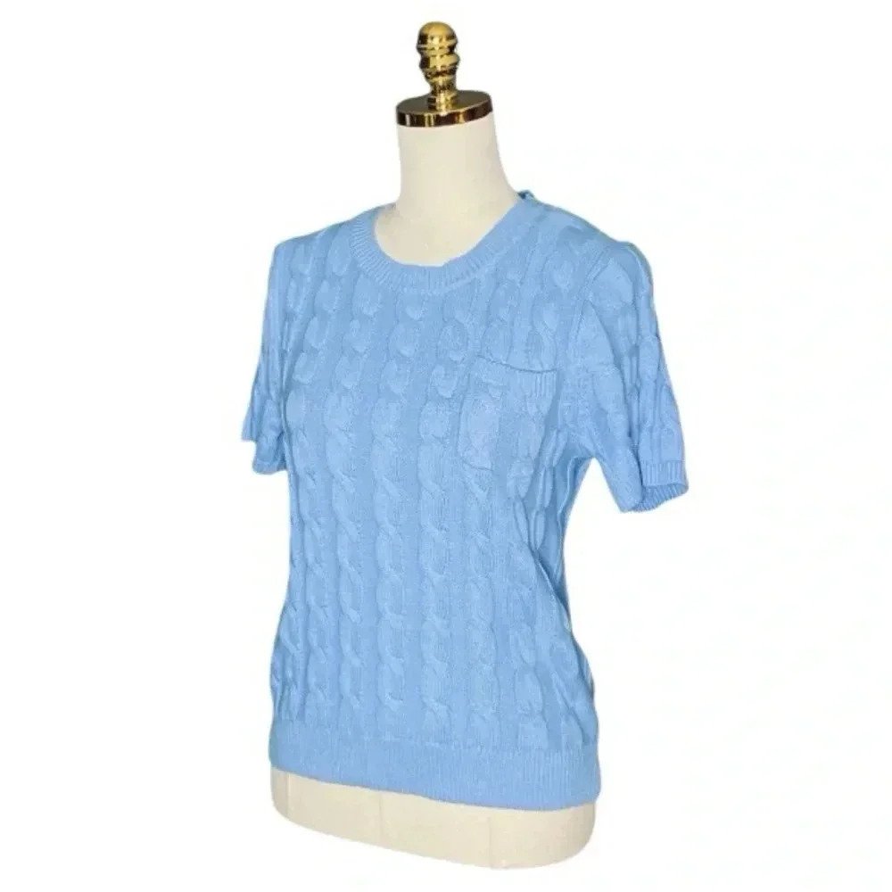 J. Crew Light Blue Cable Knit Sweater - Picture 5 of 8